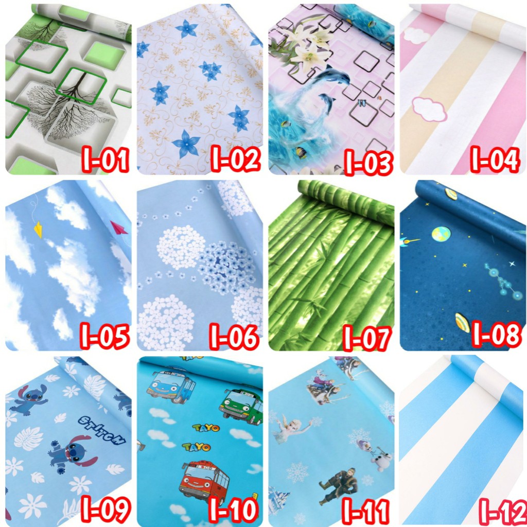 ES083 Wallpaper Stiker Dinding Motif 3D Uk. 45cmx10m Seri (G01- I01)-2