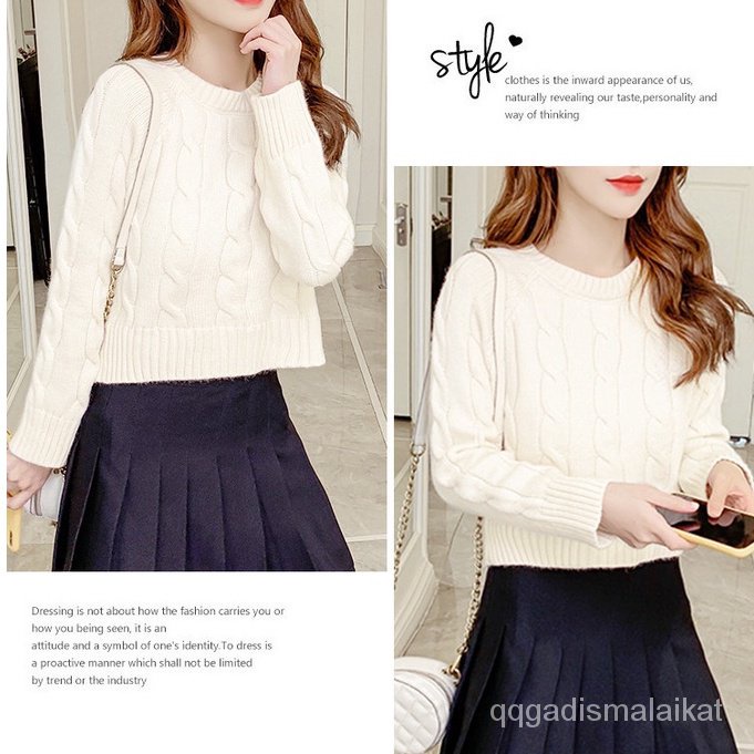 sweater putih /sweater rajut wanita /sweater korean style/baju switer wanita