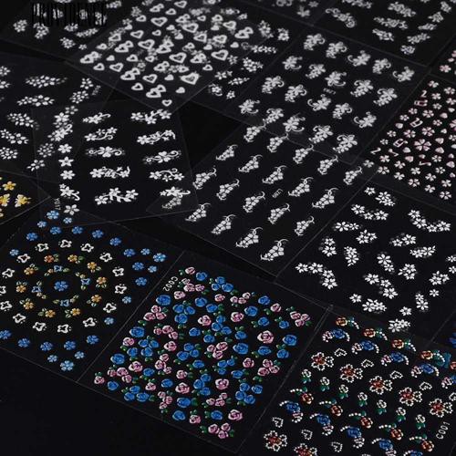 [Bayar Di Tempat]  30 Lembar Campuran Bunga Nail Art Stiker Decals DIY Manicure Desain Aksesoris