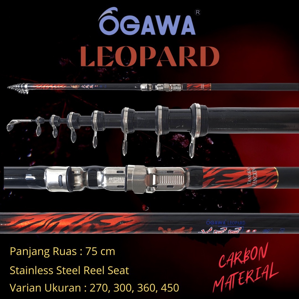 JORAN TEGEK KOLONG OGAWA LEOPARD 270 300 360 450 CARBON MEDIUM HARD KAKU