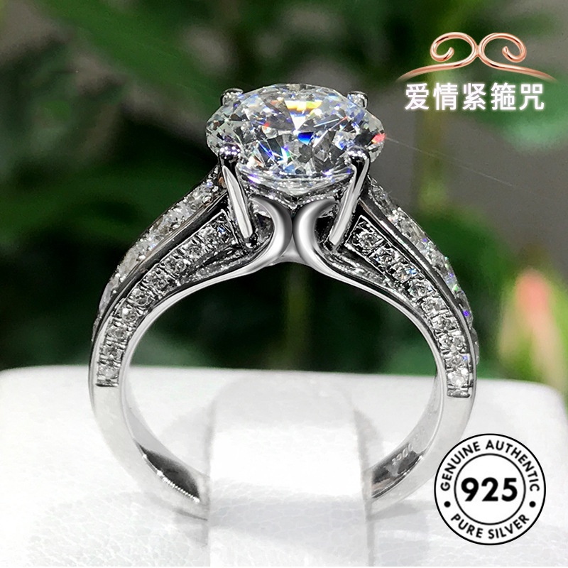 Cincin Sterling Silver 925 Hias Berlian Imitasi Elegan Untuk Wanita