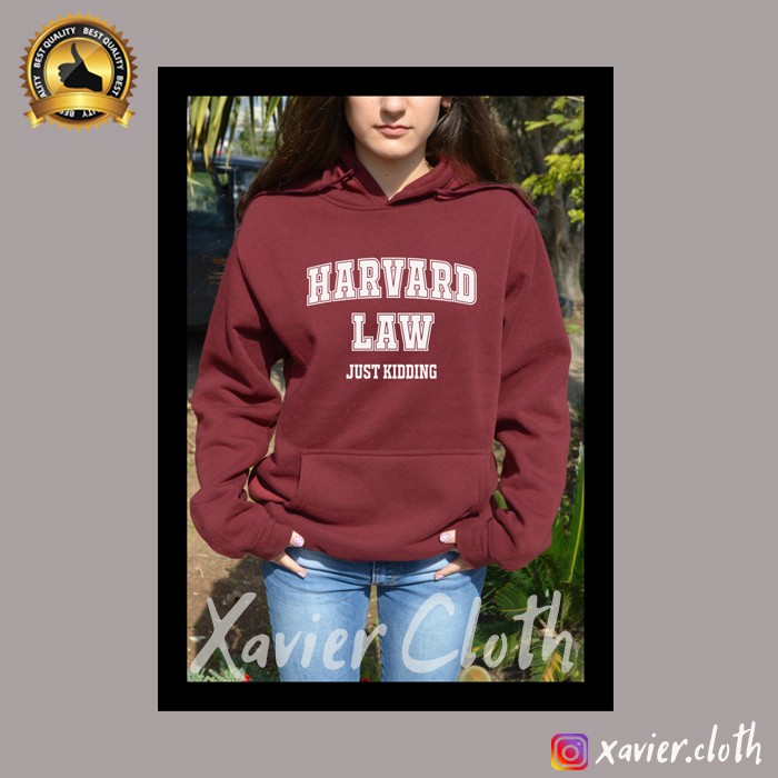 Premium Jaket Sweater Hoodie Harvard University -  Harvard Law Just Kidding - Custom Jaket - Custom