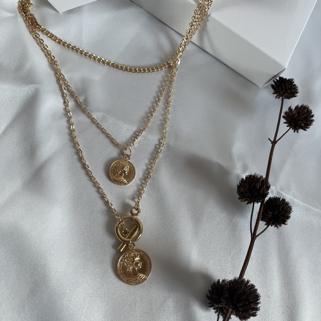 Eloise Necklace / Kalung Wanita Korea / Aksesoris Wanita / Kalung Rantai / Kalung Aesthetic / Kalung Layer Pendan