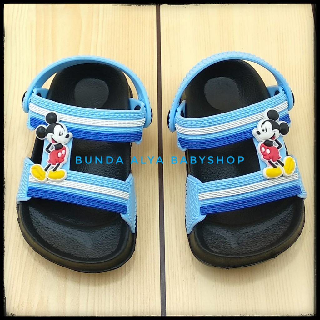 Sepatu Sendal Anak Laki Laki Usia 6 Bulan 1 2 Tahun Kartun BIRU MUDA - Sendal Anak Cowok Karet Anti Licin Size 20 - 25