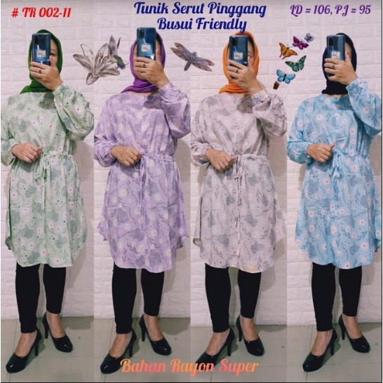 Tunik Wanita atasan panjang rayon dress TR002-11 MELROSE GROSIR