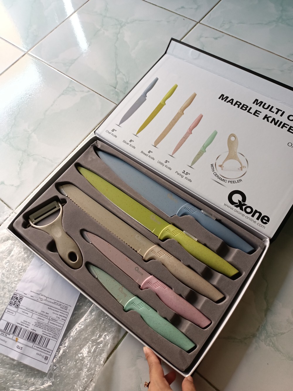 Pisau Set / Knife Set Oxone Multi Color Marble Ox 608n / Ox-608n
