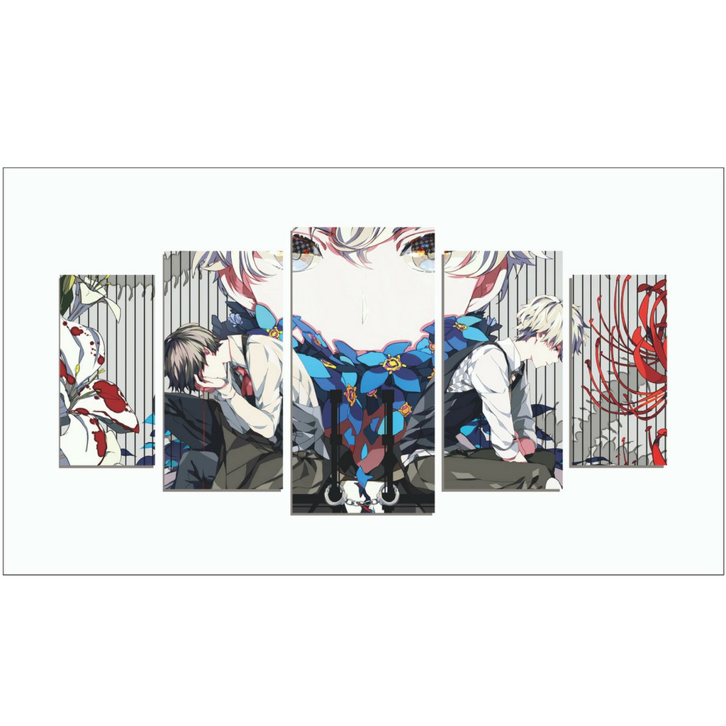 Hiasan Dinding Minimalis - Wall Art Anime 5 Panel Tokyo Ghoul 007