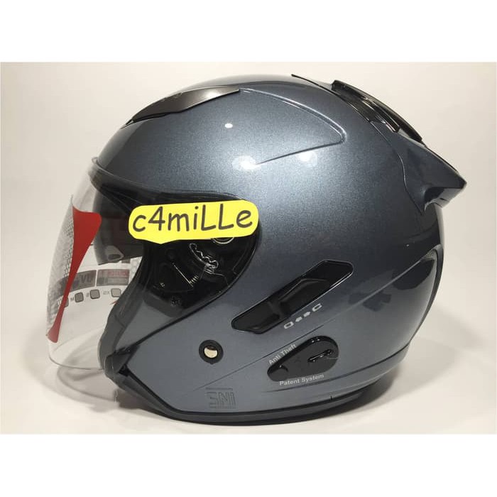 Helm KYT Galaxy Double Visor Grey / Abu abu mudah