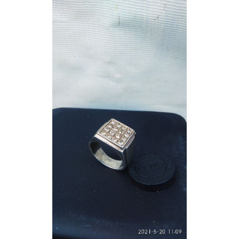 cincin pria perak handmade full berlian banjar
