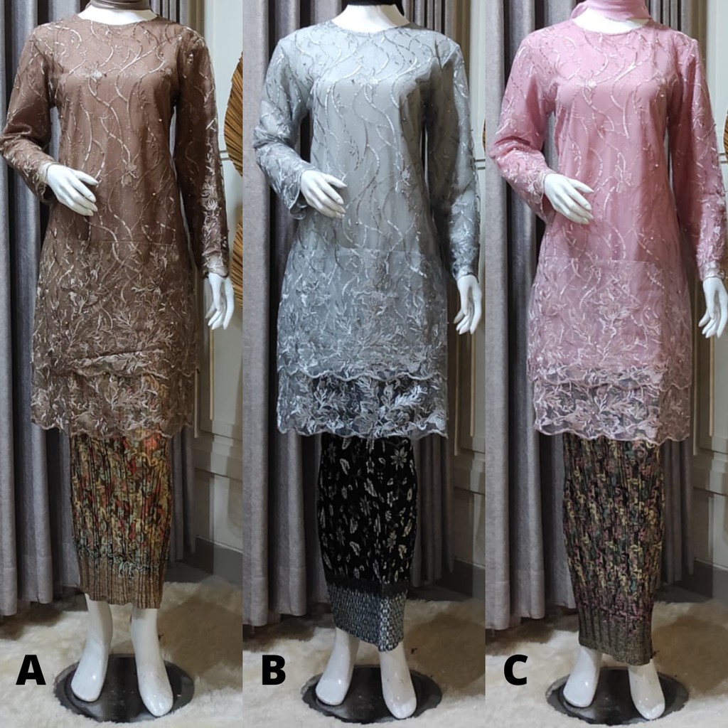 Set Kebaya Tunik New Model Kartika Tingkat Aneka Pilihan Warna