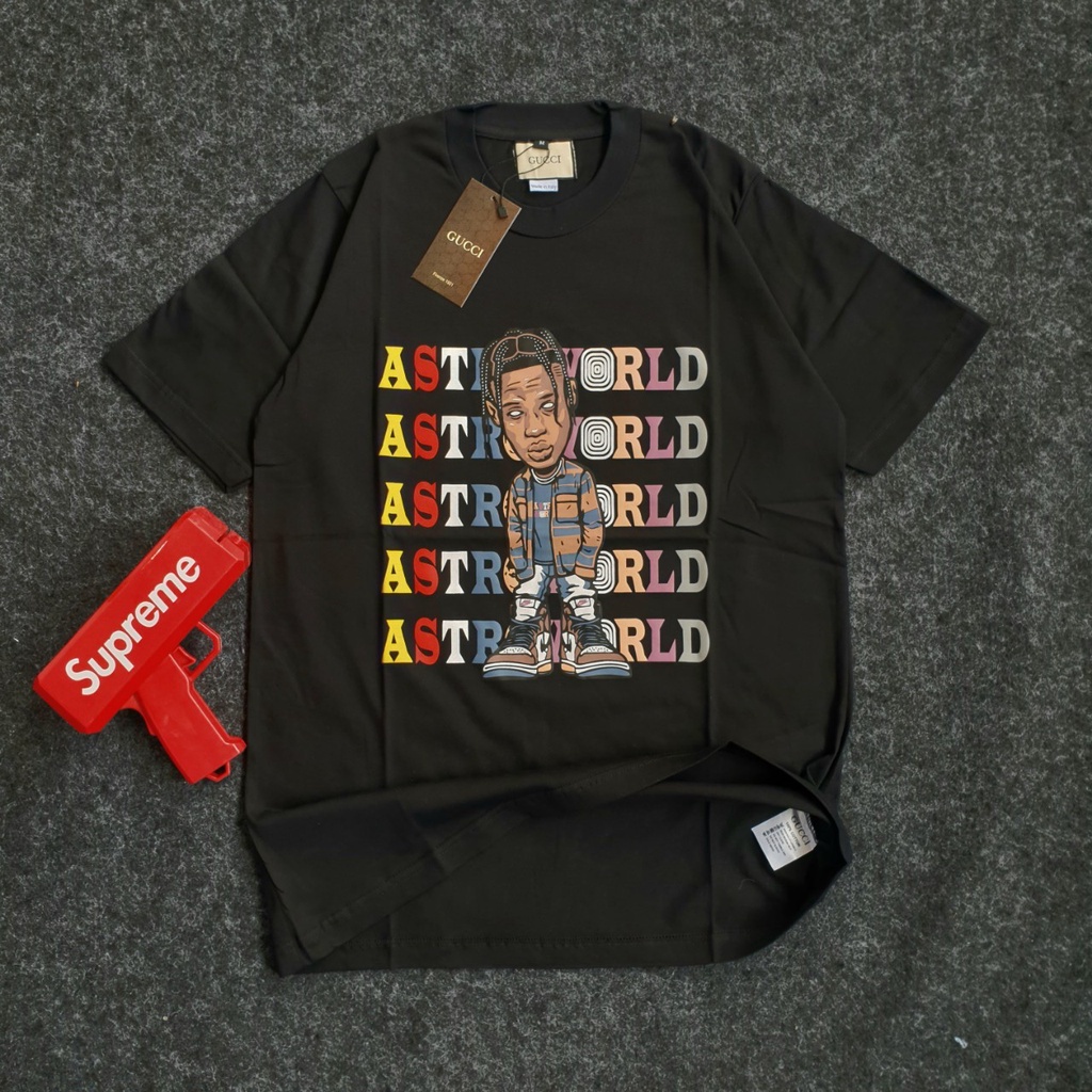 Kaos Pria Distro Gucci x Astroworld original mirror Premium