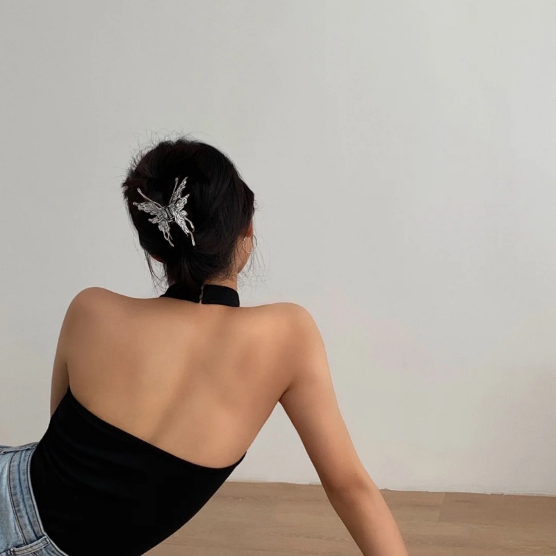 2022 Jepit Rambut Model Butterfly Bahan Metal Gaya Korea Untuk Wanita