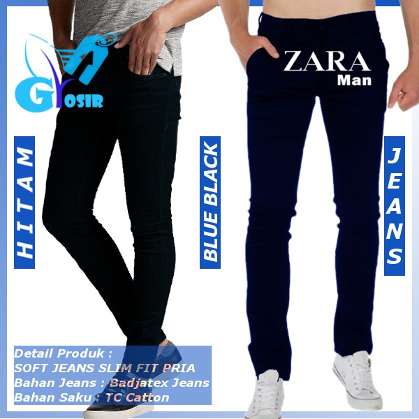  Celana  Soft Jeans  ZARA  MAN SLIM FIT PRIA  GROSIR BIG SIZE 