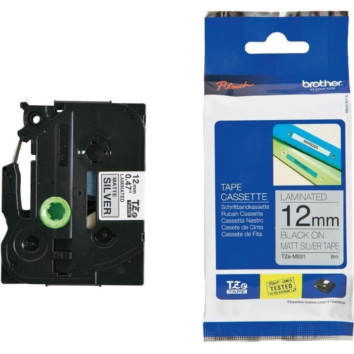 

Brother P-Touch TZe-M931 12mm Black On Matt Silver Tape For P-Touch