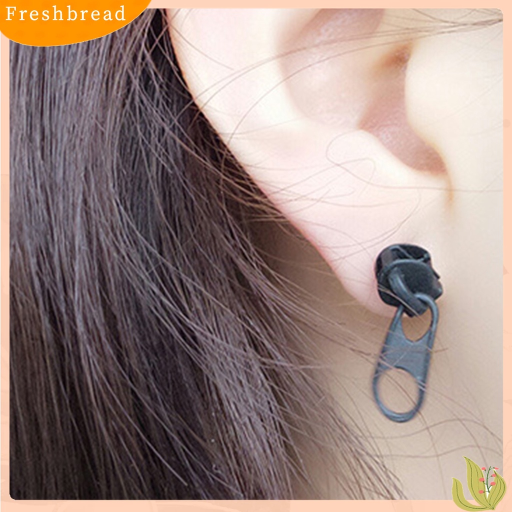 Terlaris 1 Pair Female Earrings Eye-catching Zipper Ear Studs Exquisite Piercing Zip Ear Studs for Party