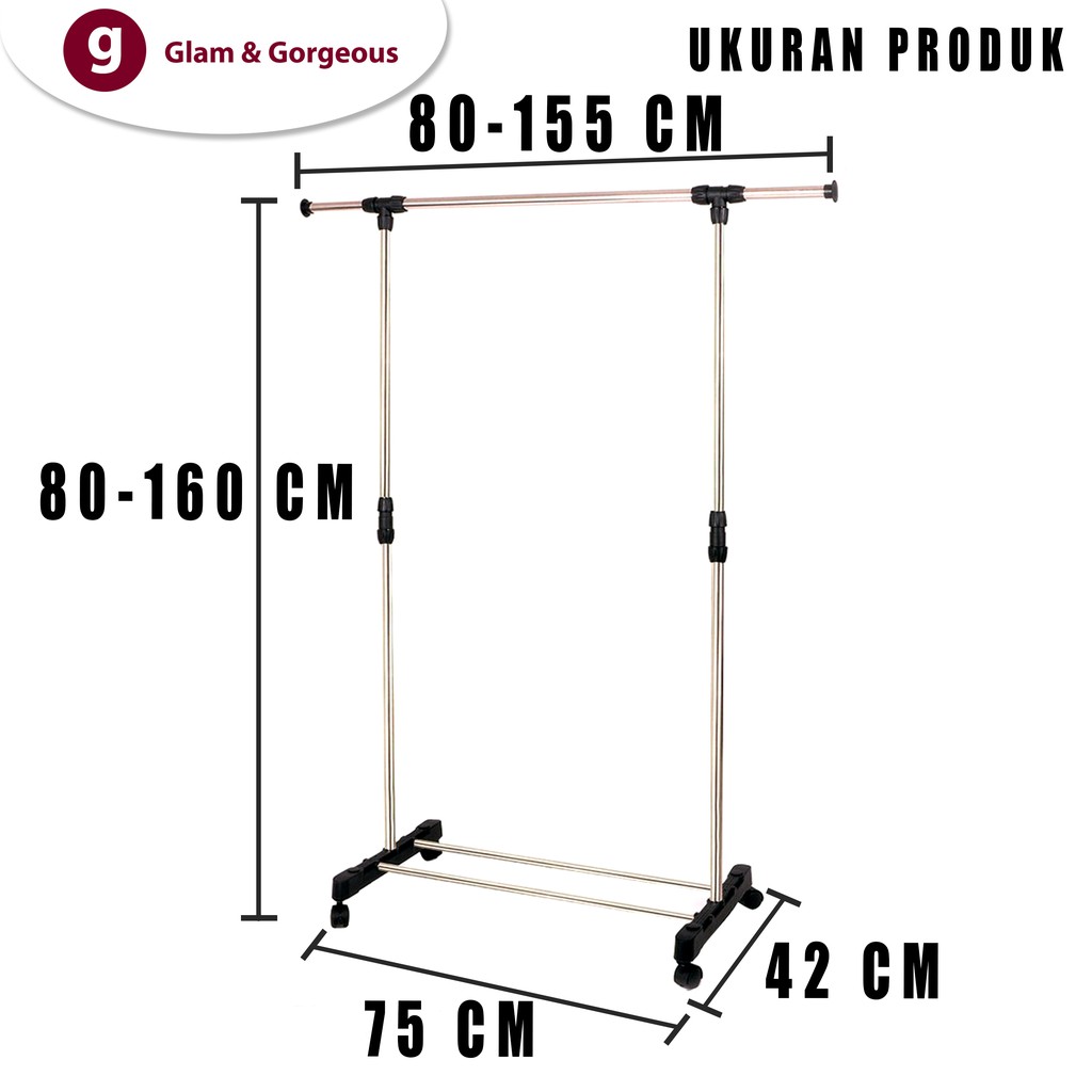 Rak Gantung Baju Stand Hanger Modern Serbaguna Rak Gawang Gantungan Pakaian Praktis GHR002