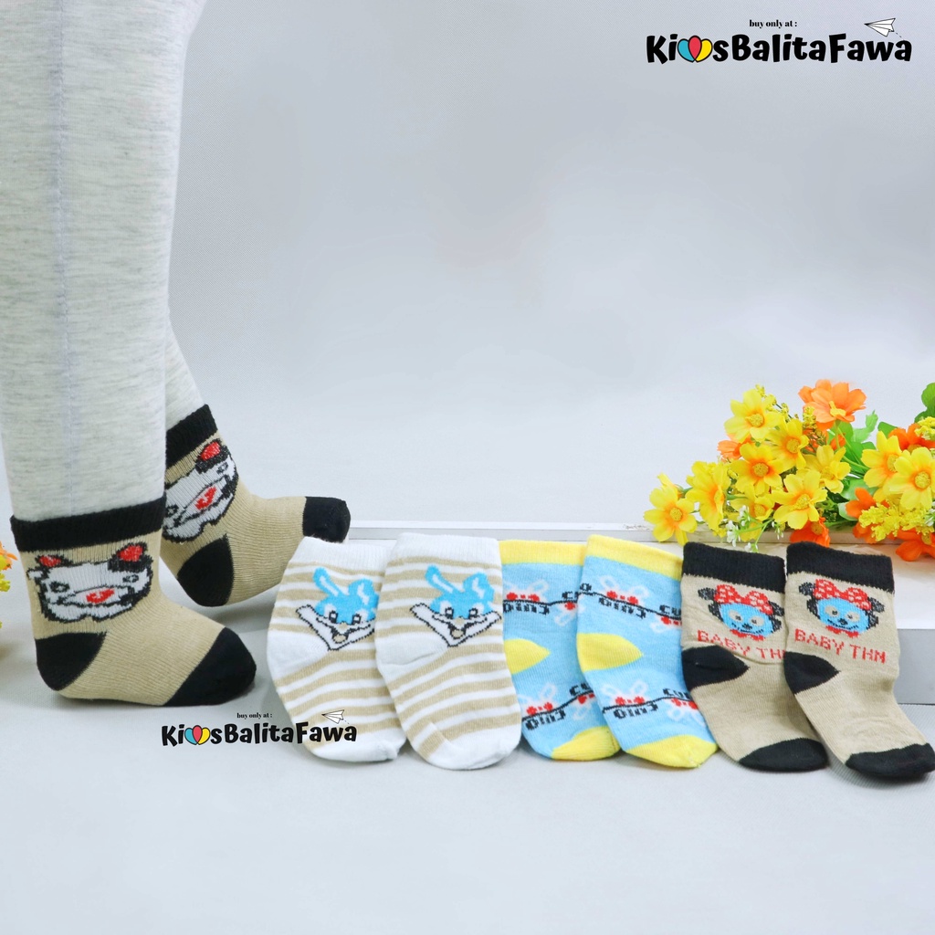 (ISI 6-12 PCS) Kaos Kaki Bayi Polos Warna 0-12 Bulan / SNI LEBIH MURAH Baby Socks Adem New Born Month Babycinnamon