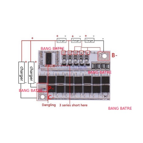 BMS 12V 3S 100A DENGAN PROTEKSI DAN BISA BALANCE UNTUK LIION DAN LIFPO4