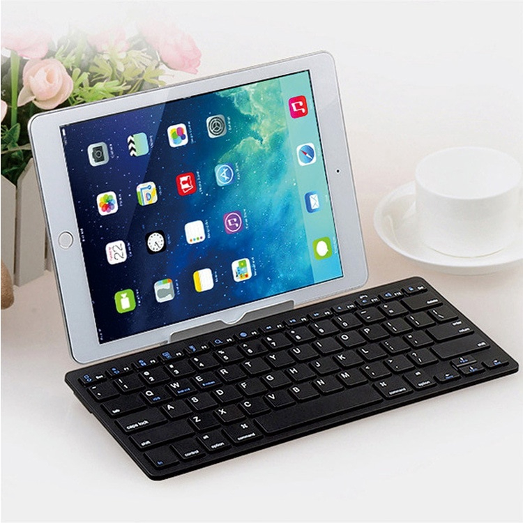 Keyboard &amp; Mouse pure Bluetooth (NO DONGLE) untuk Android IOS Tablet Smartphone Windows kompatibel semua OS selama ada Bluetooth blutut keyboard mini portable ringan kecil untuk TV android Box New Slim Bluetooth Wireless Keyboard Layout US