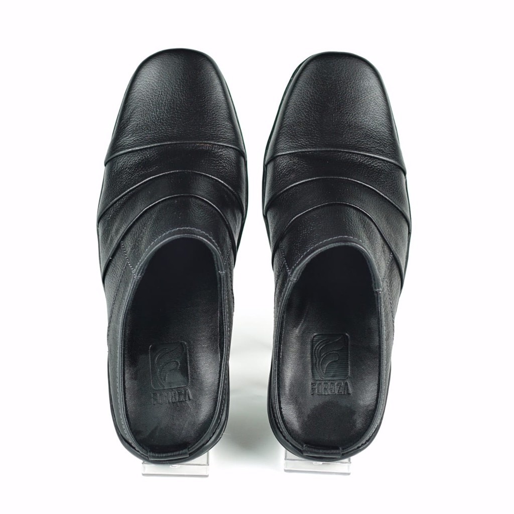 Sepatu Slop Pria Bustong Slip On Kulit Asli AR04