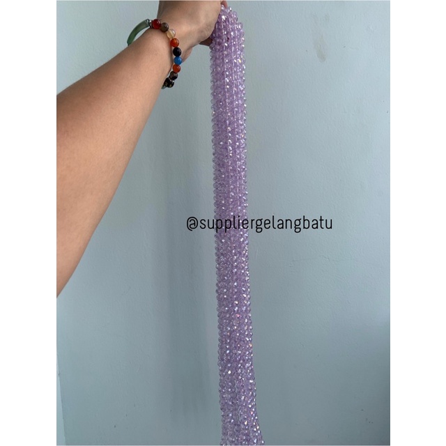 Crystal Ceko 10mm PURPLE QUARTZ ungu bening manik bakpao rondele craft