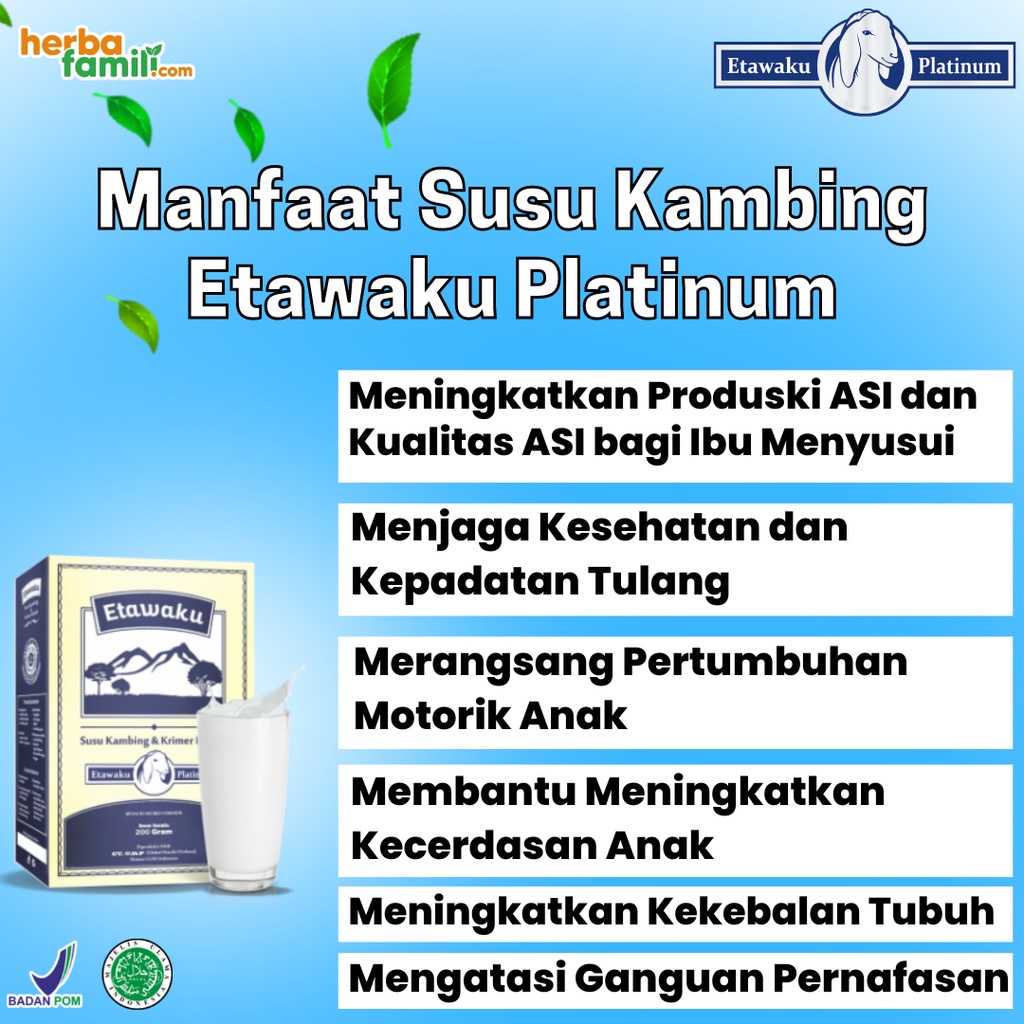 PAKET 3 BOX ETAWAKU PLATINUM | SUSU KAMBING ETAWA &amp; KRIMER NABATI BUBUK 200 gr / SUSU KUALITAS PREMIUM LOW SUGAR