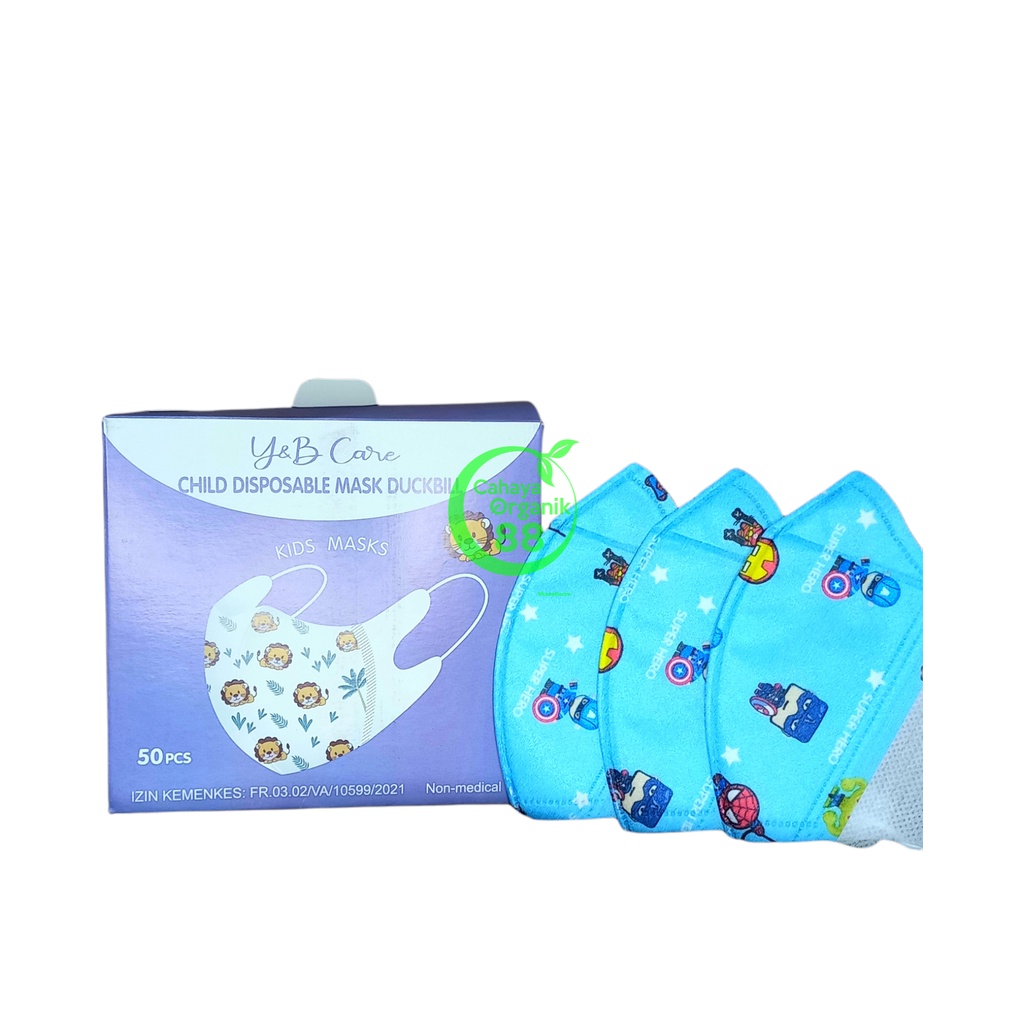 Masker Duckbil / Duckbill 3 Ply Anak 1 Box Isi 50 Pcs