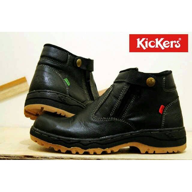 Dijual Sepatu proyek kulit grade ori pria kickers boot safety ujung besi Berkualitas