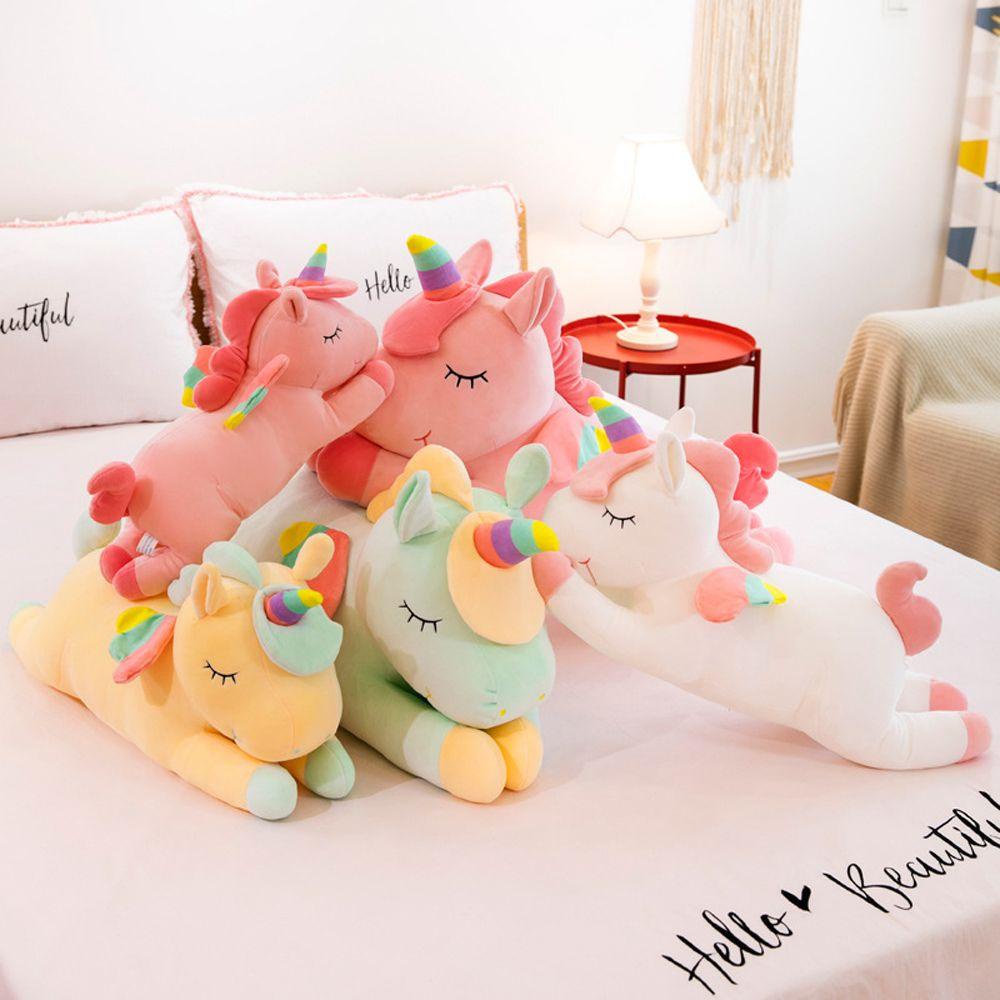 Mainan Bantal Sofa Bentuk Hewan Kuda Unicorn Bahan Plush Untuk Dekorasi Rumah