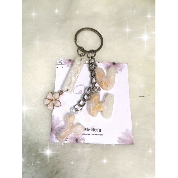 Mini Keychain Resin/ Keychain Custom Nama by Request/ Keychain Alphabet Lucu
