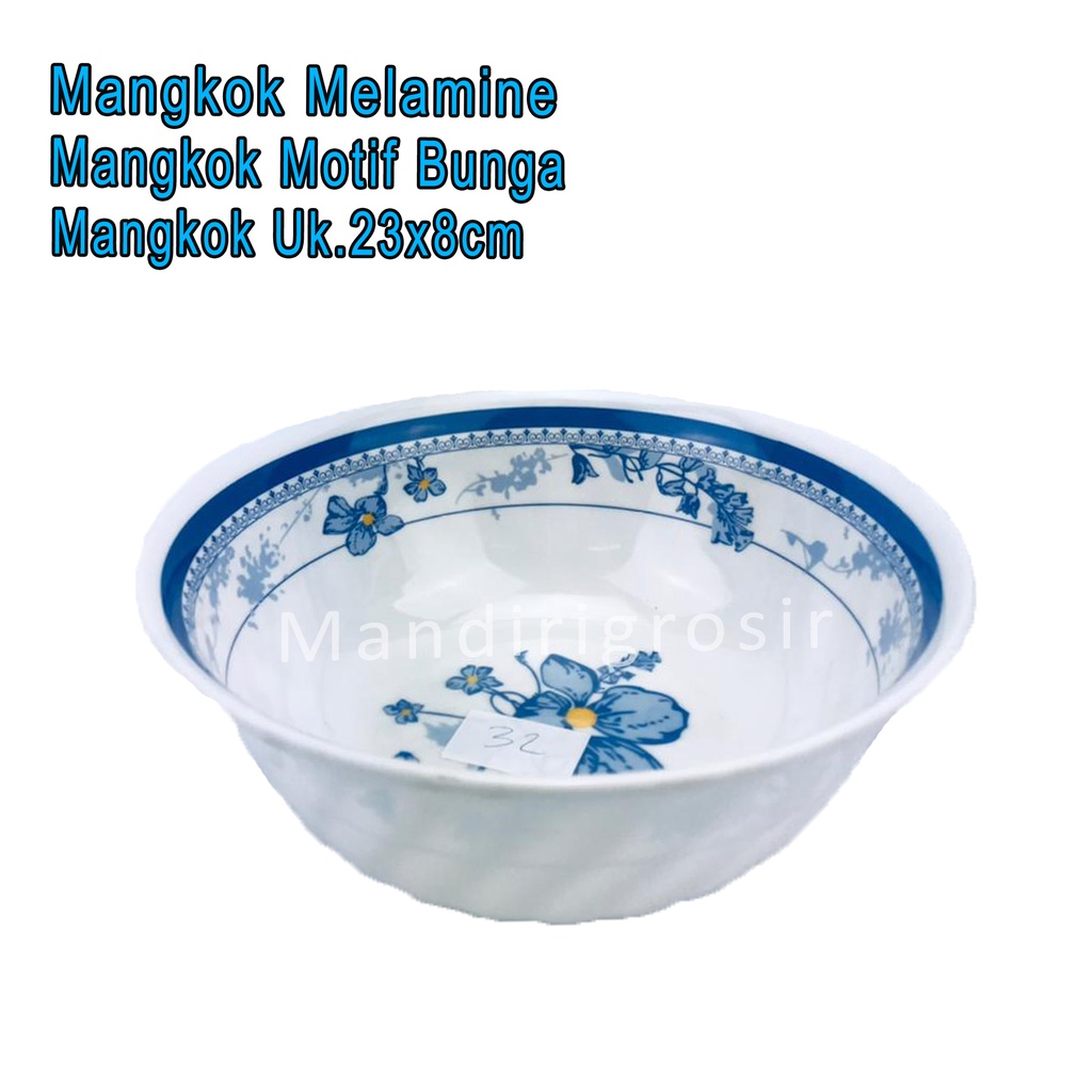 Mangkok Hugi *Mangkok Melamine * Mangkok Motif Bunga * Uk.23cm