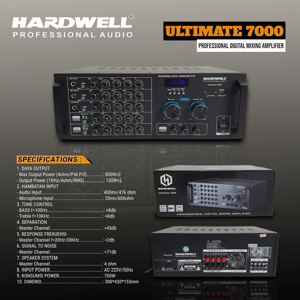 Power Amplifier / Ampli Karaoke Hardwell ULTIMATE 7000 Original