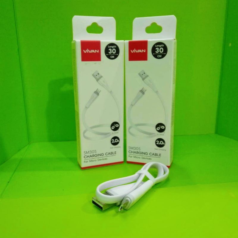 (VIVAN M-30S) Kabel Data Micro 30cm/ Kabel PowerBank Fast Charging 2A