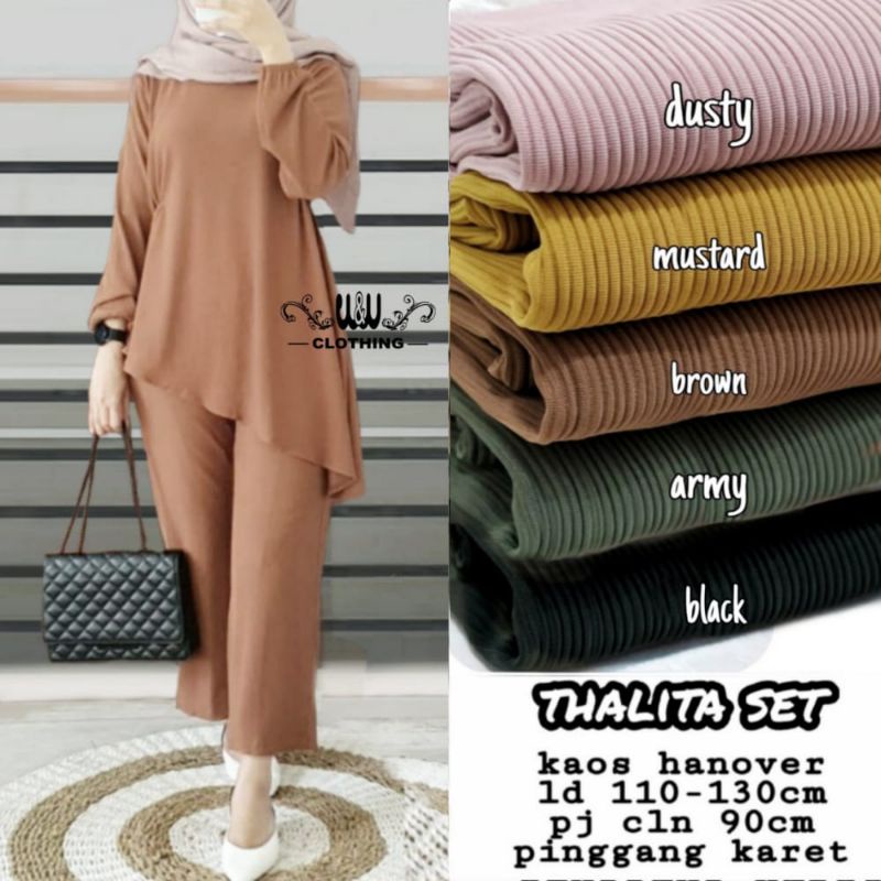 RESTOCK Thalita set / Set tunik dan celana kaos hanover