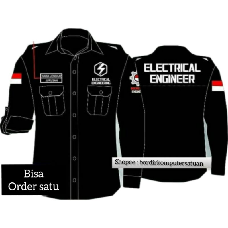 KEMEJA ELECTRICAL ENGINEER / KEMEJA PDH PDL ELECTRICAL ENGINEER CUSTOM BORDIR KOMPUTER