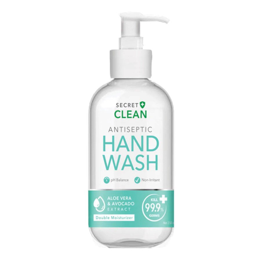 SECRET CLEAN ANTISEPTIC HAND WASH ALOE VERA &amp; AVOCADO PUMP 250ML