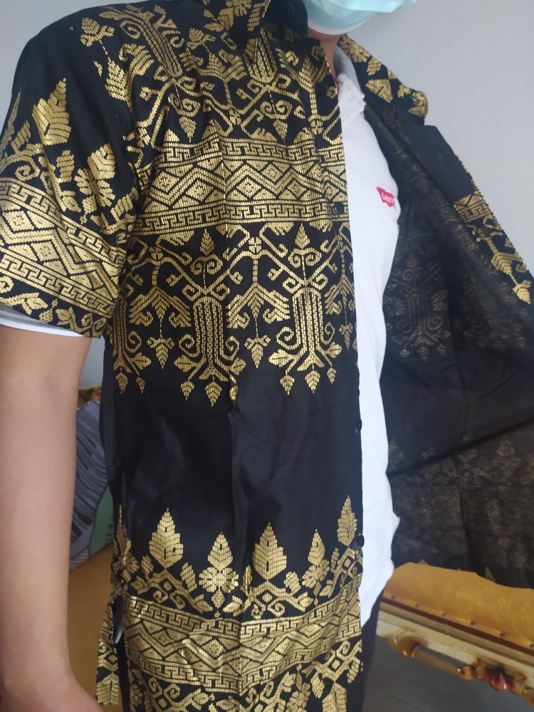 Bswart Batik Hrb026 Kenongo Hem Batik Prada Anjani Gold Kemeja Batik Pria