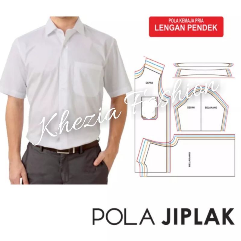 Pola Kemeja Pria Lengan Pendek Size S M L XL