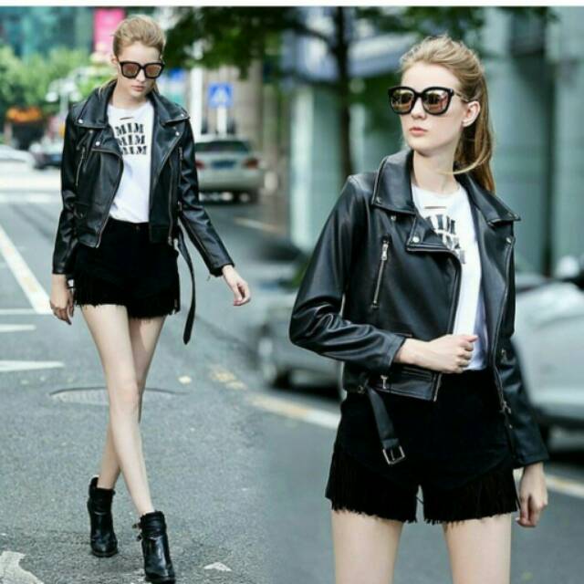 Jaket Kulit Wanita Shopee