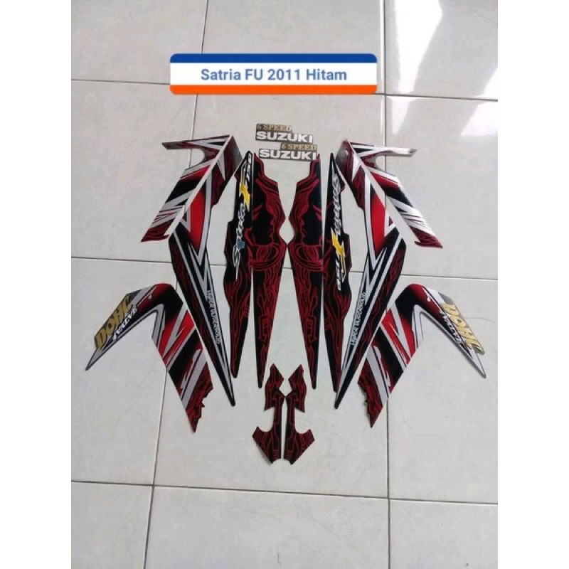 Striping Sticker Motor Suzuki Satria Fu 2011 Hitam