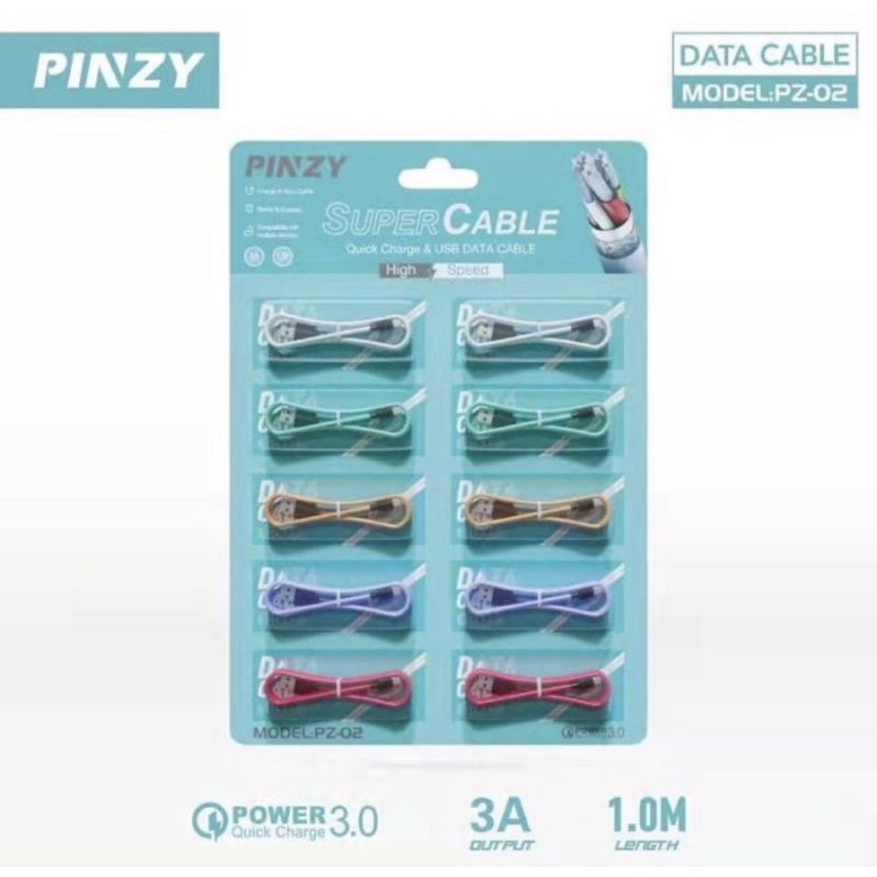Kabel Data - Kabel Charger PINZY PZ-02 Series Support Fast Charging  - Kabel Dara PINZY PZ-02