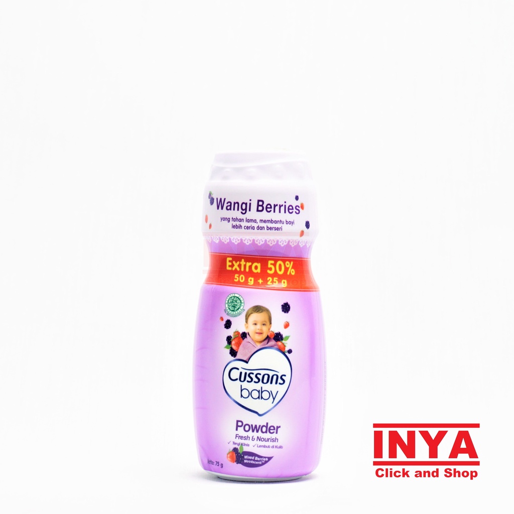 CUSSONS BABY POWDER FRESH AND NOURISH MIXED BERRIES 75gr - Bedak Bayi