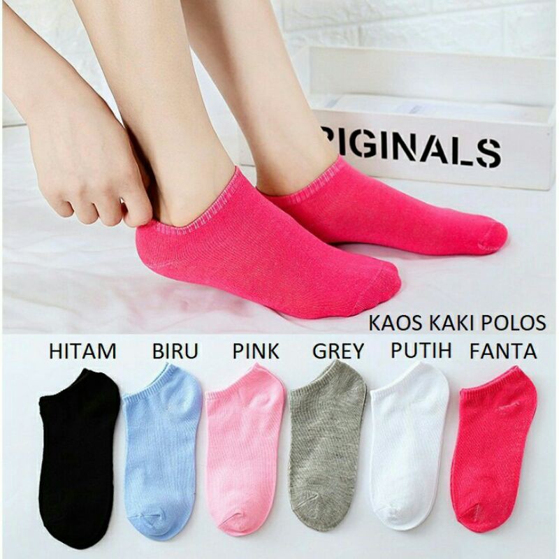 (Semarang) Kaos Kaki Ankle POLOS Pendek Semata Kaki Import-1