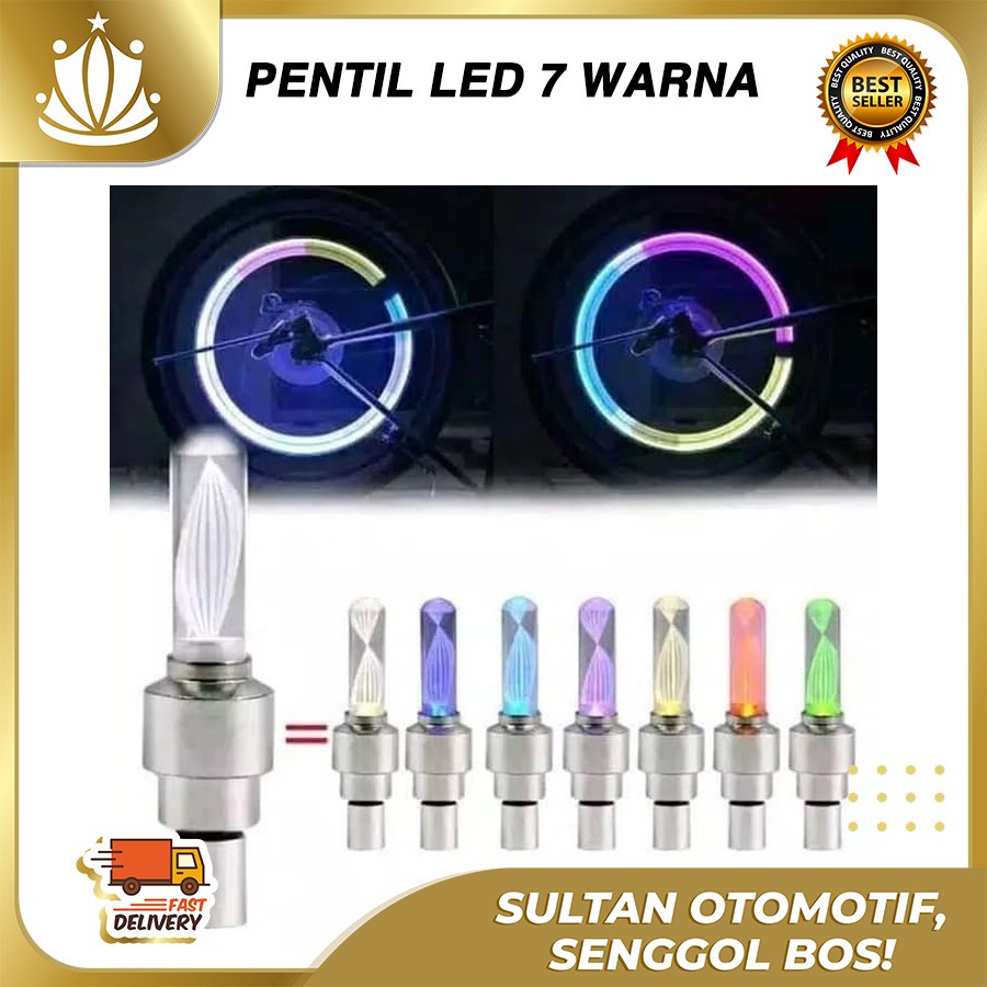 PENTIL BAN Sepeda Motor 7 WARNA / Led Tutup Pentil Ban Warna UNIVERSAL