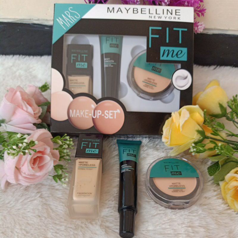 MAYBELLINE - Makeup Set Fasion Week Fit Me Mars 3in1 Primer Foundation Bedak