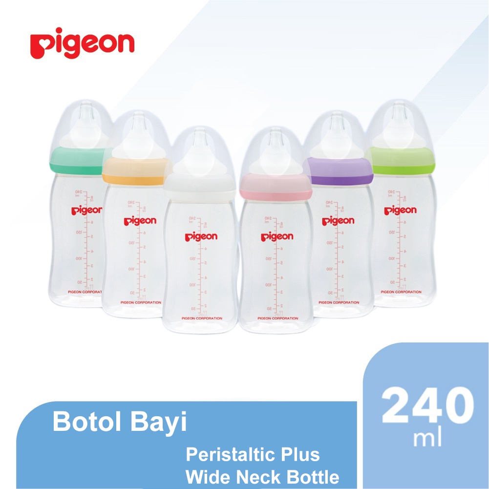 Pigeon Wide Neck Bottle PP Nipple - 160mL / 240mL | Botol Bayi Leher Lebar