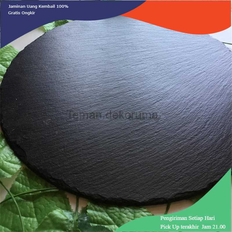 TD-DPR XYZLS Piring Makan Steak Western Round Natural Dish Plate BBQ - XT33