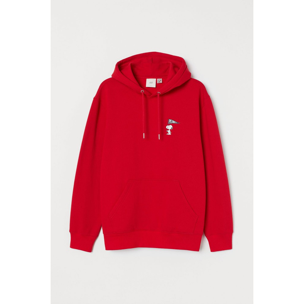 Hoodie Jaket H&M hnm Peanuts Snoopy Red Original