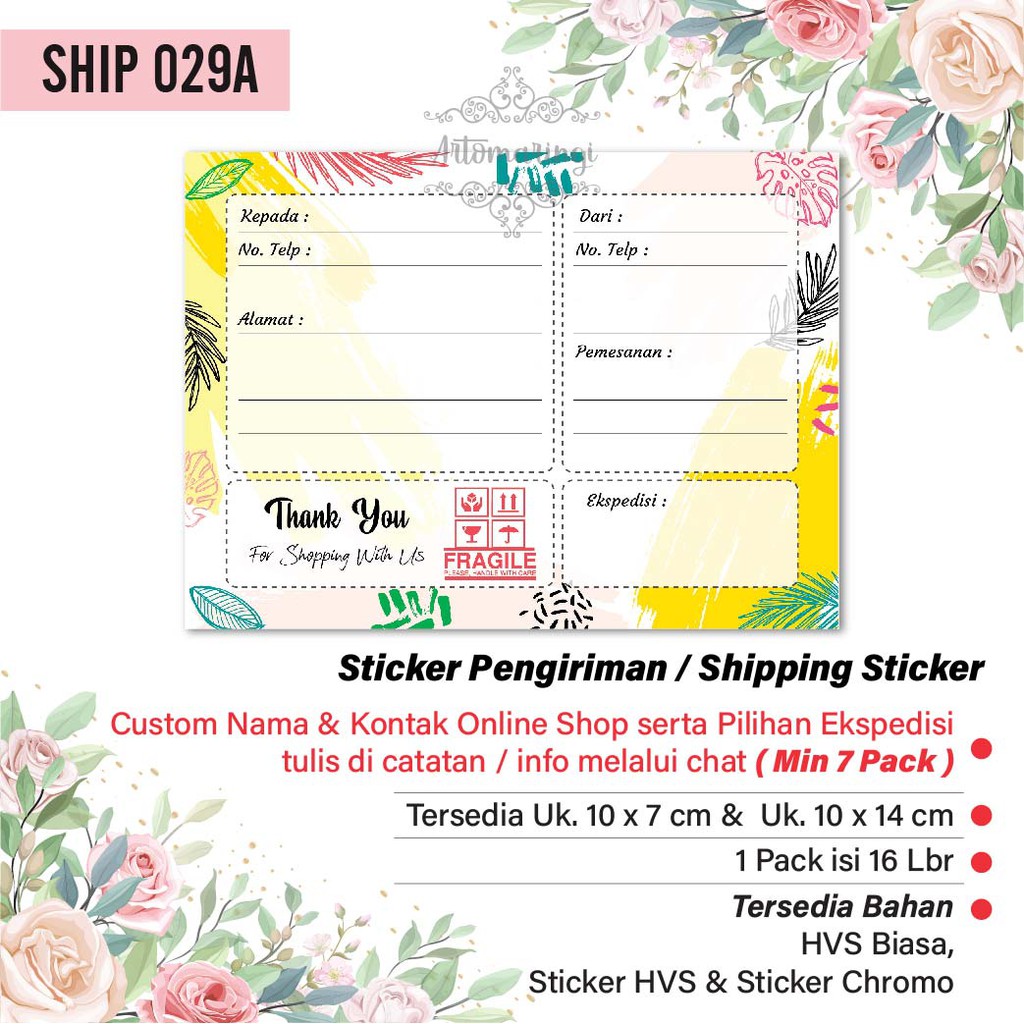 

Shipping Sticker 1 pack isi 16pcs Stiker Pengiriman Stiker Alamat