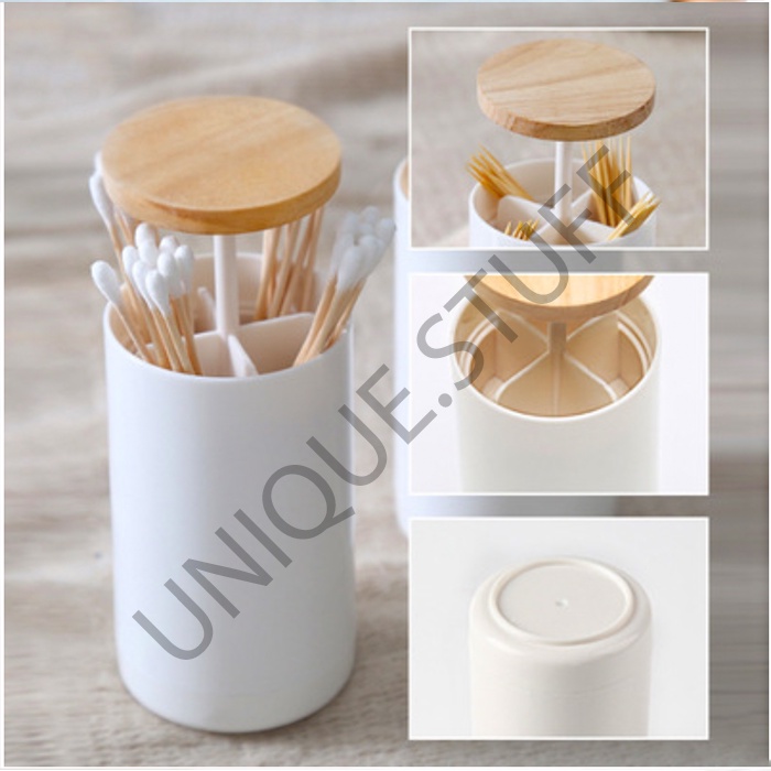 Automatic pop up cotton bud toothpick dispenser tempat korek kuping otomatis